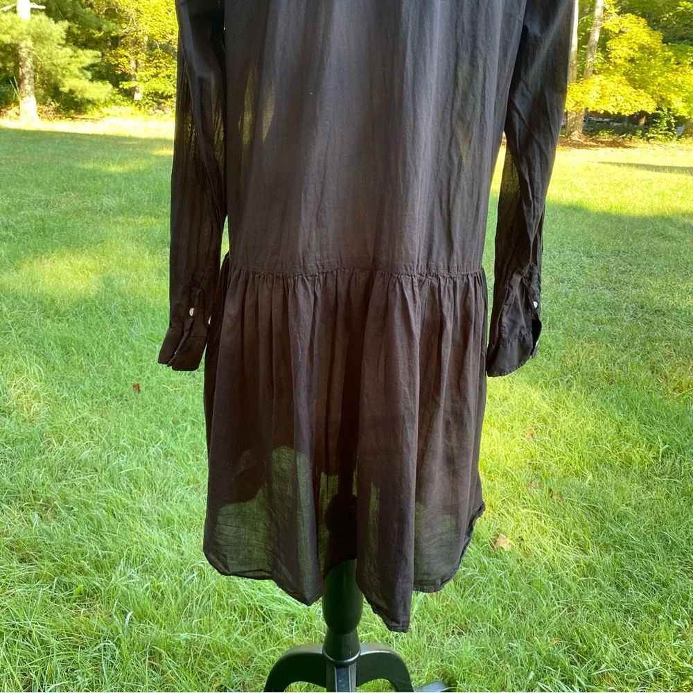 GRAYSON CHANGEMAKER DRESS BLACK COTTON DROP WAIST LONG SLEEVE POCKETS SIZE M